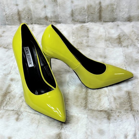 Cape Robbin Shoes - Cape Robbin Lime Yellow 4" Stiletto Pumps